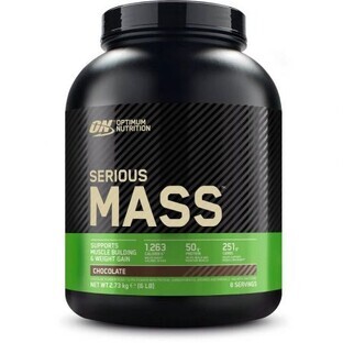 Serious Mass gainer protein powder, Chocolate, 2730 g, Optimum Nutrition
