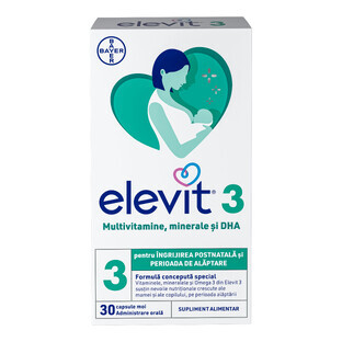 Elevit 3 multivitamins for the postnatal and breastfeeding period, 30 capsules, Bayer