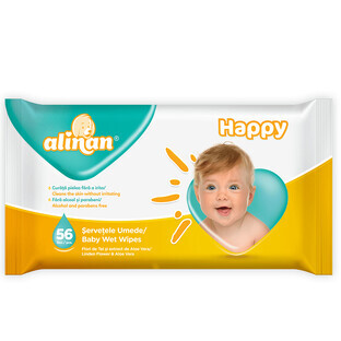 Alinan Happy wet wipes, 56 pieces, Fiterman Pharma