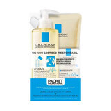 Lipikar AP+ Cleansing Oil Package, 400 ml + Reserve, 400 ml + Lipikar Baume Light AP+M Balm, 15 ml, La Roche Posay