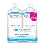 Dermedic Hydrain3 DuoPack Hialuro H2O Micellar Water, 2x500 ml
