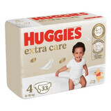 Extra Care diapers, No. 4. 8-16 kg, 33 pcs, Huggies