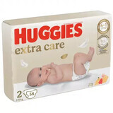 Extra Care diapers, No. 2, 3-6 kg, 58 pieces, Huggies