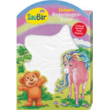 SauBär Unicorn bath bomb with rainbow effect, 1 piece