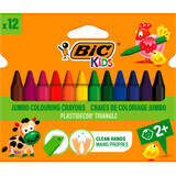 BIC Triangular wax pencils, 12 pcs