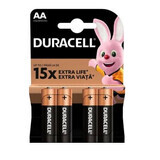 AA 15X Extra Life batteries, 4 pcs, Duracell
