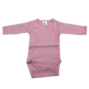 Rib long sleeve cotton bodysuit, 0-3 months, Pink, Baltic Bebe