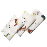 Dino feather diaper, 80 x 80 cm, 3 pieces/set, Baltic Bebe