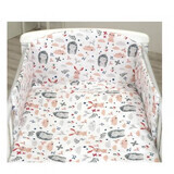 Bed linen set with side protection, Pink Rabbit, 120 x 60 cm, Amy