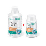 Omega 3 + Vitamin E pack, 1000 mg, 90 + 30 capsules, Rotta Natura