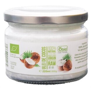 Cold pressed virgin coconut oil, 220 ml, Obio