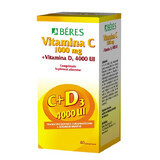 Vitamine C 1000mg + Vitamine D3 4000 IU, 40 tabletten, Beres Pharmaceuticals