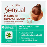 Joanna Sensual, facial hair removal patches with aloe vera, 12 pcs.