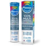 Plusssz 100% Male Multivitamin Complex, blackberry and orange flavor, 20 effervescent tablets