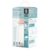 Suavinex Zero Zero Zero, anti-colic baby bottle with medium flow teat, from 3 months, 270 ml