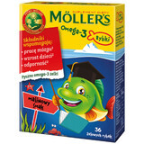 Moller's Omega-3 Fish, gummies, frambozensmaak, 36 stuks