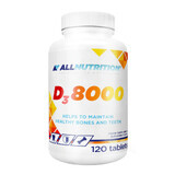 Allnutrition D3 8000, vitamin D 200 µg, 120 tablets