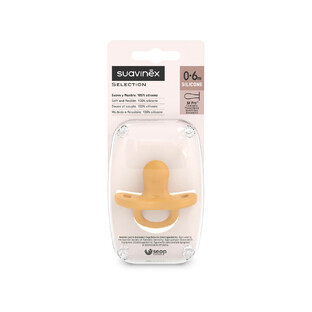 Suavinex Colour Essence SX Pro, sucette, 100% silicone, physiologique, moutarde, 0-6 mois, 1 pièce Suavinex Colour Essence SX Pro, sucette, 100% silicone, physiologique, moutarde, 0-6 mois, 1 pièce
