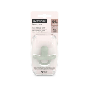 Suavinex Color Essence SX Pro, pacifier, 100% silicone, physiological, green, 0-6 months, 1 pc