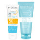 Set Bioderma Photoderm Pediatrics, fluido minerale per bambini, per pelli sensibili e allergiche, SPF 50+, 50 g + gel-crema lenitivo per prolungare l'abbronzatura, 100 ml