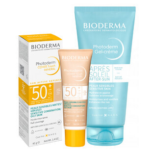 Bioderma Photoderm set, fluido minerale opaco, molto leggero, SPF 50+, 40 g + gel-crema lenitivo per prolungare l'abbronzatura, 100 ml Bioderma Photoderm set, fluido minerale opaco, molto leggero, SPF 50+, 40 g + gel-crema lenitivo per prolungare l'abbronzatura, 100 ml
