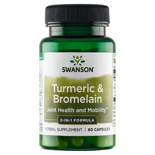 Swanson Turmeric &amp; Bromelain, Turmeric and Bromelain, 60 capsules