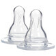 Dr. Brown's Silicone Bottle Nipple, Narrow Neck, 9m+, 2 Pack