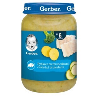 Gerber Dinner, fish with potatoes, zucchini and broccoli, after 6 months, 190 g