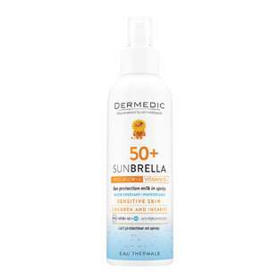 Dermedic Sunbrella Baby, lozione spray protettiva per bambini di età superiore ai 6 mesi, SPF 50+, 150 ml Dermedic Sunbrella Baby, lozione spray protettiva per bambini di età superiore ai 6 mesi, SPF 50+, 150 ml