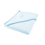Bocioland, bathrobe, 100 x 100 cm, 100% cotton, hooded towel, blue, 1 pc