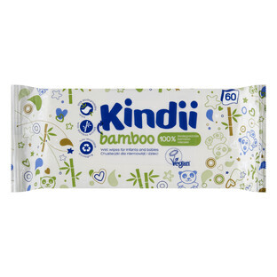 Kindii Bamboo, wet wipes for babies and children, 60 pieces
