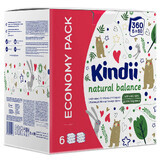 Kindii Natural Balance, vochtige doekjes voor baby's en kinderen, 6 x 60 st.