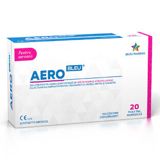 Water-based nebulization solution with hyaluronic acid Aero Bleu, 20 ampoules x 5 ml, Bleu Pharma