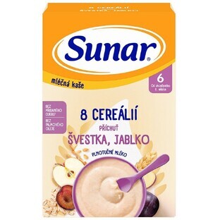 Sunar Milchbrei mit 8 Getreidesorten Pflaume, Apfel 210 g