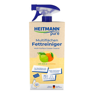 Degreaser with lime, basil and mandarin, 500 ml + sachet 25g, Heitmann