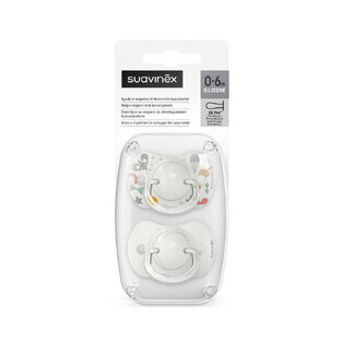 Silicone pacifier SX Pro A Walk In The Park, 0-6 months, Grey, 2 pcs, Suavinex