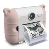 KidyPrint, Peach, Kidywolf digital camera with thermal print function for children