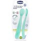CHICCO Silicone spoon 2 pcs blue 6m+ 1×1 pcs, gentle for baby's gums