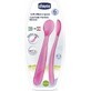 CHICCO Silicone spoon 2 pcs pink 6m+ 1×1 pcs, gentle for baby's gums