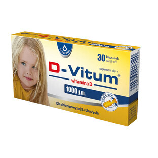 D-Vitum 1000 IU, vitamin D for children from 1 year, 30 twist-off capsules