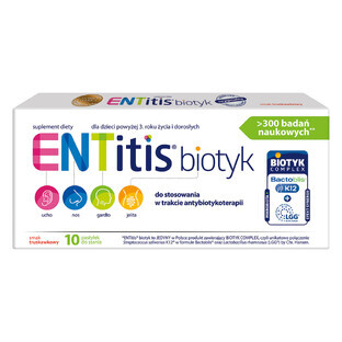 ENTitis Biotics, from 3 years old, strawberry flavor, 10 tablets