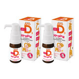 ApoD3 Drops Set, vitamin D3 400 IU for infants and children from day 1, 2 x 10 ml