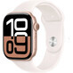 Apple Watch Series 10 GPS + Cellular 42mm Rose Gold Aluminum Case with Sport Band Light Blush - M/L