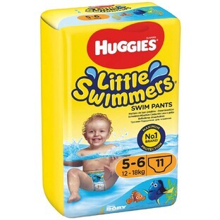 Little Swimmers Waterproof Swim Panties No. 5-6, 12-18 kg, 11 pieces, Huggies