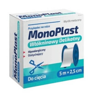 MonoPlast Nonwoven adhesive, fine 5 m x 2.5 cm, 1 piece