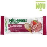 Mini rice rounds with strawberry glaze, 24 gr, Sanovita