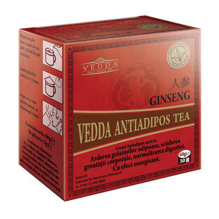 Ginseng Tee gegen Fettleibigkeit, 30 Beutel, Vedda