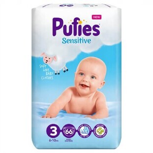 Sensitive Diapers No. 3, 6-10 kg, 66 pieces, Pufies