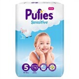 Sensitive Diapers No. 5, 11-16 Kg, 76 pieces, Pufies