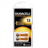 Hearing aid batteries HA ZA13, 6 pieces, Duracell